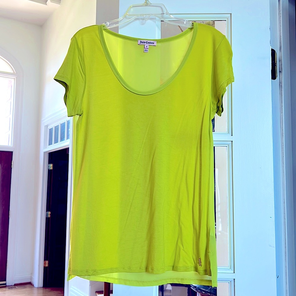 Bright lime green short sleeve top